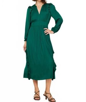 NEW CURRENT AIR ruffle maxi dress in green